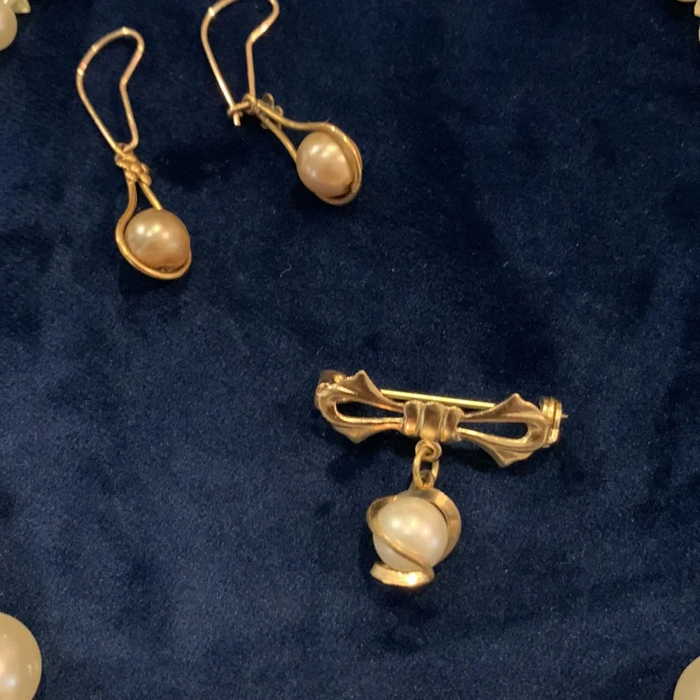 Vintage faux pearl set - Picture 3 of 3